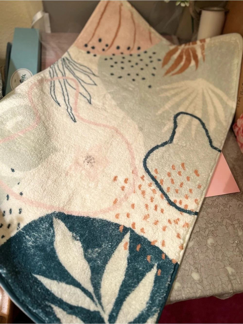 Botanical Arch Shower Curtain, Bathroom Rug and Hand Towel-new